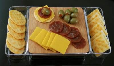 Cheese, Meat & Olives on Board