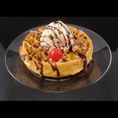 Belgian Waffle With Ice Cream