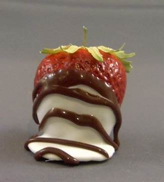 White Chocolate Striped Strawberry
