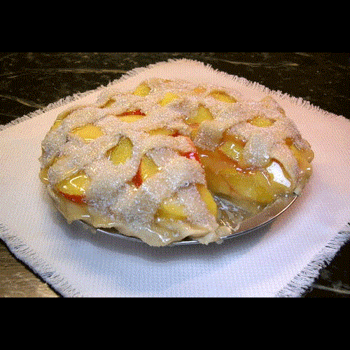 Peach Pie with Slice Missing