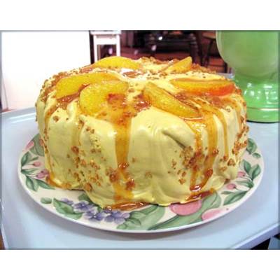 Cake with Peach Icing